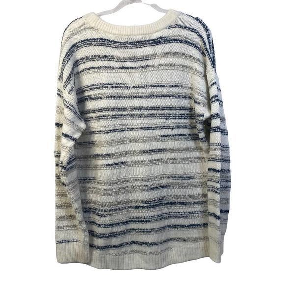 Calvin Klein‎ Blue/White/Grey Striped Sweater - Picture 1 of 3